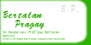 bertalan pragay business card